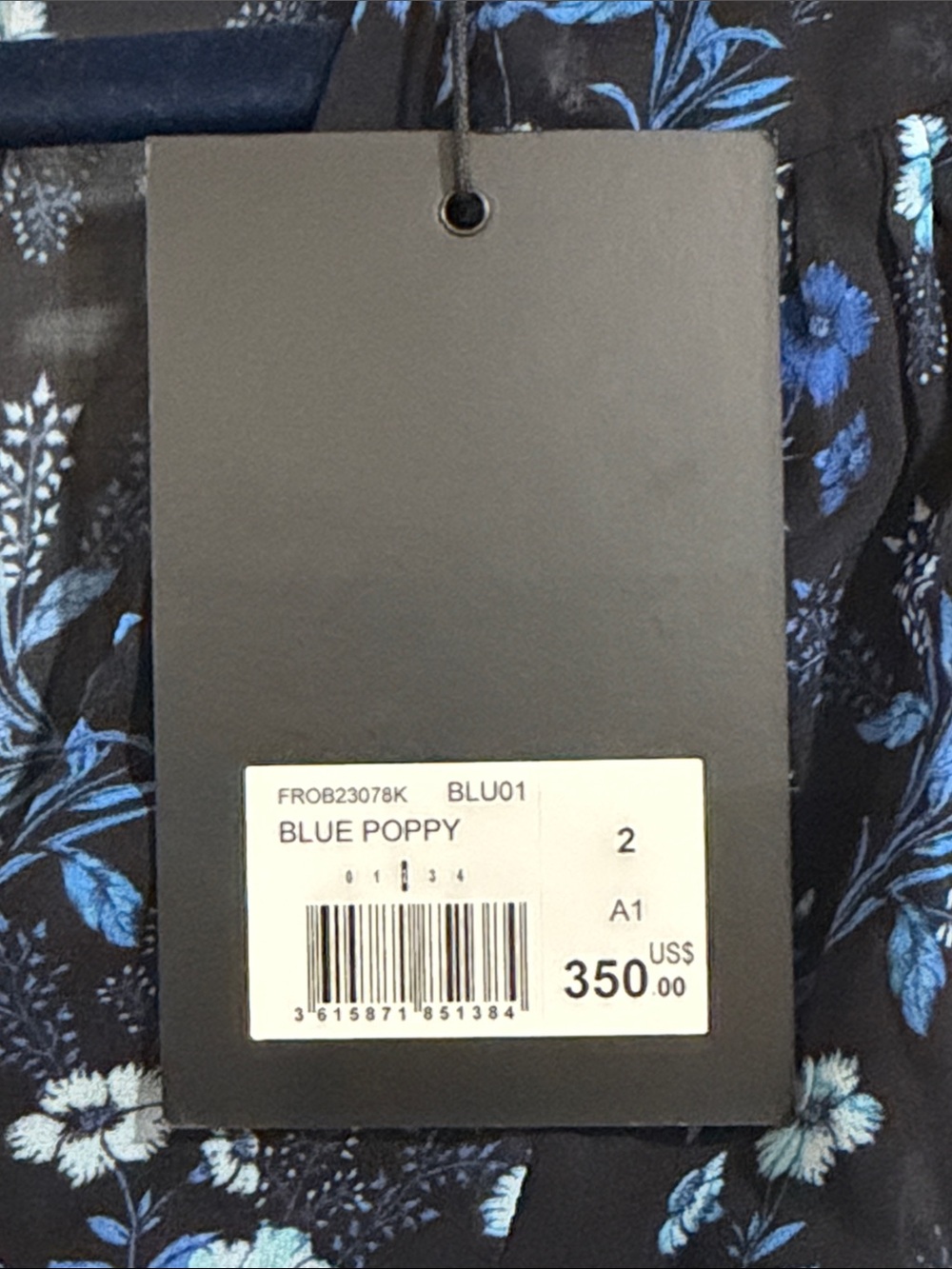 The Kooples Blue Poppy Floral Chiffon Wrap Mini Dress NWT Size 2 *Flaw - Picture 8 of 10